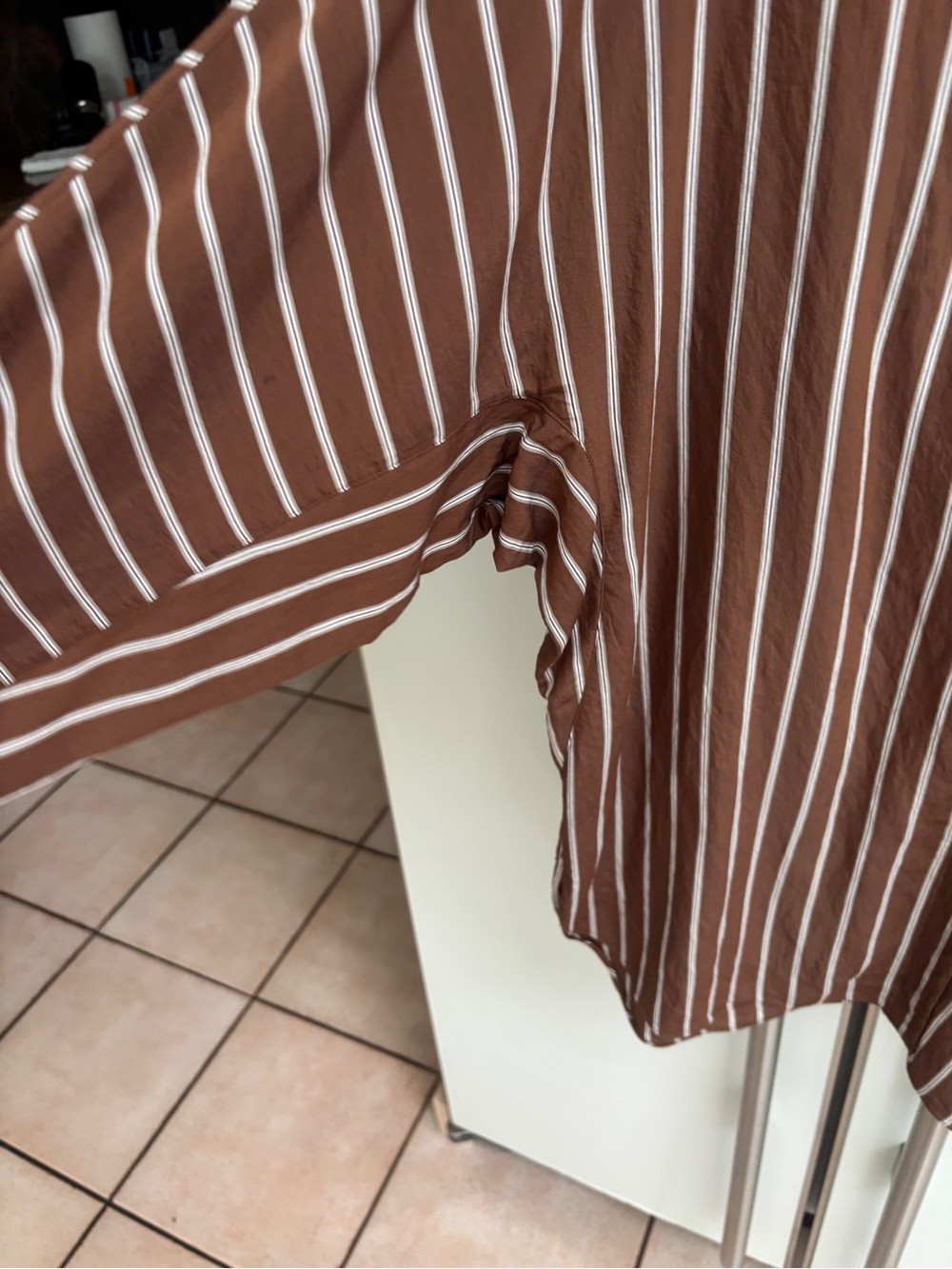 Massimo Dutti Brown and White Striped Button-Up Blouse Size Small - Picture 10 of 16